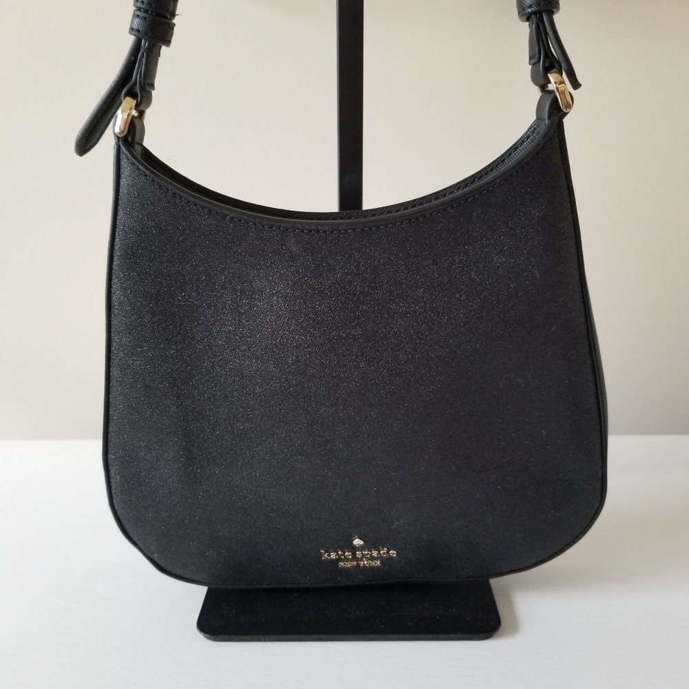 Kate Spade New York Black Glimmer Small Leather Shoulder Bag